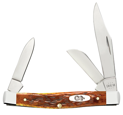 #ad Case xx Knives Medium Stockman Harvest Orange Bone 66692 Pocket Knife Stainless $65.99