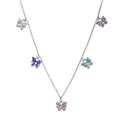 #ad Buyless Fashion Girls Necklace Pendant Jewelry Color Butterfly StaInless Steel $7.47