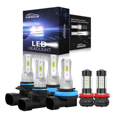#ad For Nissan Maxima 2009 2015 LED Headlights 6 Bulbs 9005 H11 H11 Kit Fog Light $43.99