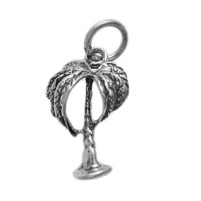 #ad 925 Sterling Silver 3D Palm Tree Charm $16.79