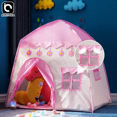 #ad Portable kids Play Tent Girls Princess Castle Playhouse Indoor Outdoor Pink Toy $25.99