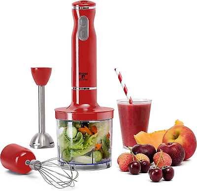 #ad Moss amp; Stone Red Hand Blender Electric With Egg Whisk amp; Chopper Powerful 300 $38.40