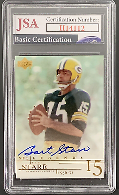 #ad 2001 Upper Deck Bart Starr Autographed Card NFL Legends Packers HOF $199.99