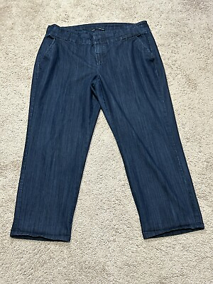#ad Maurices Womens Jeans Size 15 16 Blue Denim Tapered Leg Pockets Ankle Pant $16.99