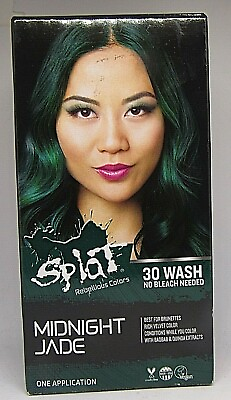#ad Splat Midnight Jade Hair Color Kit Semi Permanent No Bleach Green Hair Dye $11.99