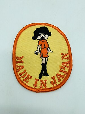 #ad Vintage 1970s Made In Japan Japanese Girl Sew on Collectible Jacket Hat Patch $20.00