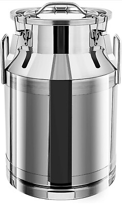 #ad 30L 8G Stainless Steel Milk Can Wine Pail Bucket Oil Milk Tote Jug with Seal Lid $79.99