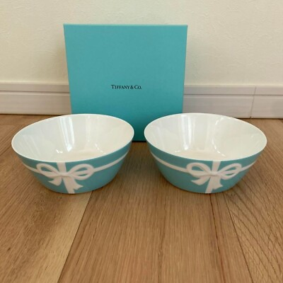 #ad Tiffany amp; Co. Blue Box Bowl Tableware Ribbon Bone China 2pcs Set W Box New $115.00