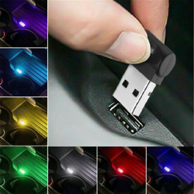 #ad 1Pc Colorful Mini USB LED Light Car Interior Decor Atmosphere Neon Ambient Lamp $6.95