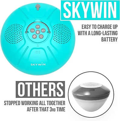 #ad Skywin Floating Pool Speaker with Lights Accessories Floating Pool Lights I... $41.33