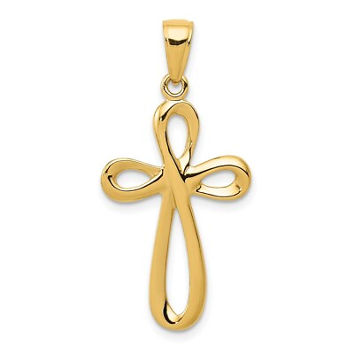 #ad Gift for Mothers Day 14k Yellow Gold Polished Cross Pendant 1.2g $216.00