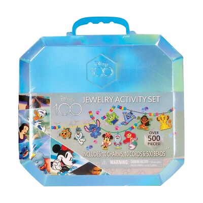 #ad NEW Disney 100 Yrs Anniversary Deluxe Jewelry Activity case CHARMS BEADS 500 pcs $35.00