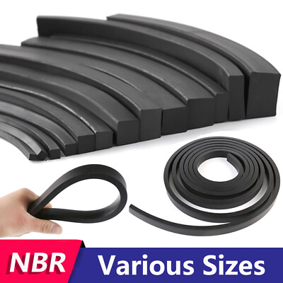 #ad NBR Square Flat Rubber Sealing Strip Solid Nitrile Flexible Gasket Oil Resistant $133.00