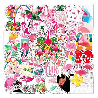 #ad Pink Flamingo Sticker Vinyl Decal Travel Vacation Beach Animals Florida 50pc Lot $9.98