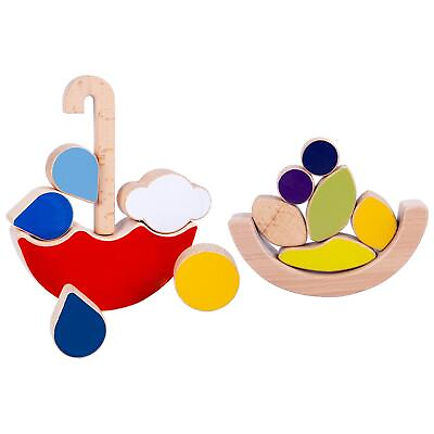 #ad Wooden Stacking Toys Souptoys Stacking Block Games puzzle $14.28
