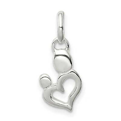 #ad Sterling Silver Polished Heart Charm $21.99