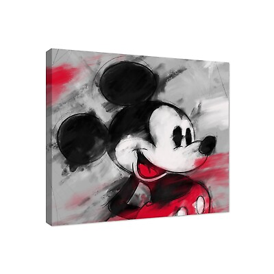 #ad Trendy Mickey Cartoon Wall Art Framed Canvas Print Kids Room Decor Pop Art $38.61
