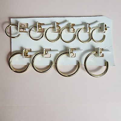 #ad Set of 5 Hamp;M Simple Gold Toned Hoop Earrings Gold Hoops $7.98