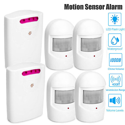 #ad LOT Wireless Driveway Alarm IR Motion Sensor Doorbell Home Security Outdoor Y4H8 $20.98