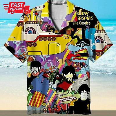 #ad The Beatles Yellow Submarine Unisex Hawaiian Shirt Full Size S 5XL $28.99