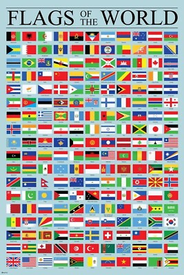 #ad Flags of the World Classroom Reference Chart National Poster Poster $8.99