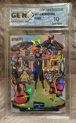 #ad Victor Wembanyama 2023 Downtown Dynasty Cracked Ice RC Promo GEM 10 Low POP 🔥 $60.00