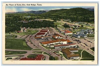 #ad 1955 Air View Of Town Site Birthplace Of Atomic Bomb Road Oak Ridge TN Postcard $15.95