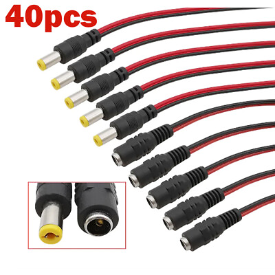 #ad 20 Pair DC Power Cable Male Female Connector CCTV Security Camera Pigtail $16.96