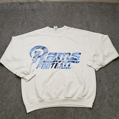 #ad Rhode Island Rams Sweater Mens Large White Blue Sweatshirt NCAA Football Adult * $24.99