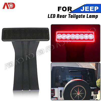#ad For 07 17 Jeep Wrangler JK LED Rear Third 3rd Brake Tail Light Stop Lamp Smoked $49.85