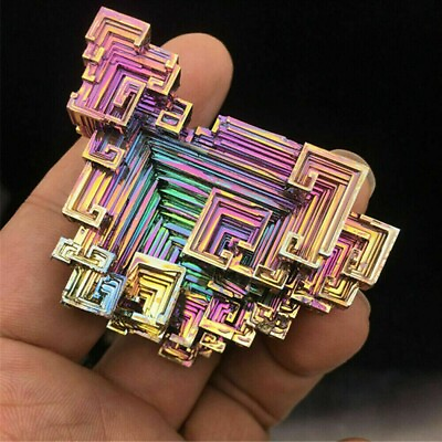 #ad 70g Natural Rainbow Aura Titanium Bismuth Specimen Mineral Gemstone Crystal Rock $9.99