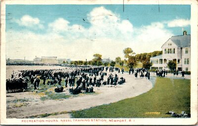 #ad 1921 Recreation Time at US Naval Station Newport Rhode Island Vintage Postcard $8.50