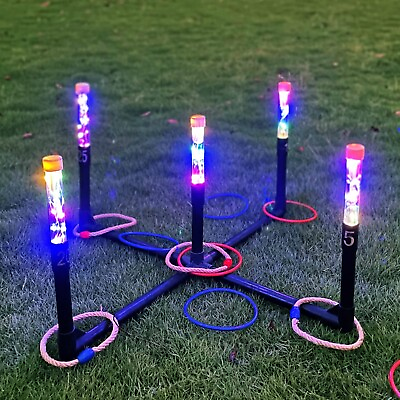 #ad OUTTOY Outdoor Yard Games for Adult and Family Led Ring Toss Games for Kidsamp;#65 $64.62