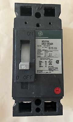 #ad TED124015 General Electric GE Type TED Circuit Breaker 2 Pole 15 Amp 480V. G4 $250.00