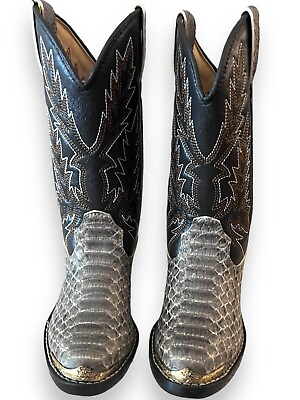 #ad #ad Durango Kids Gray And Black Snake Print Embossed Western Cowboy Boots size 9.5 D $32.99