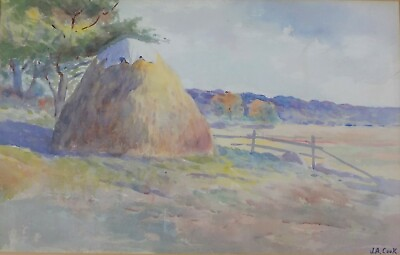 #ad Antique Impressionist Watercolor by Gloucester MA Artist John JA Cook Listed $480.00