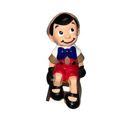 #ad Walt Disney Productions Vintage Ceramic Pinocchio Figurine 9.5quot; Tall Black Glove $49.99