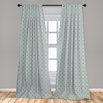 #ad Quatrefoil Microfiber Curtains 2 Panel Set for Living Room Bedroom in 3 Sizes $28.99