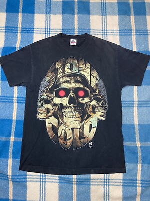 #ad Vintage wwf wrestling t shirt stone cold bad to bone skull camo double sided L $187.50