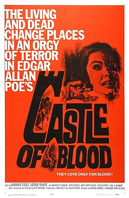 #ad Castle of Blood Movie Poster Vintage Gothic Horror Collectible Art Print $375.00