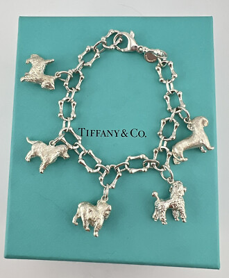 #ad RARE Tiffany amp; Co. Multi Dogs Charm Bracelet Sterling Silver $1950.00