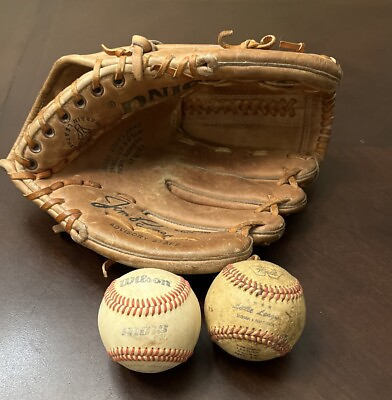 #ad Vintage Spalding JIM PALMER 42 4115 EZ Flex Leather Baseball Glove RHT W 2 Balls $22.99