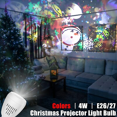#ad LED Snowflake Christmas Projector Light Bulb Laser Moving Landscape Xmas Decor $12.95
