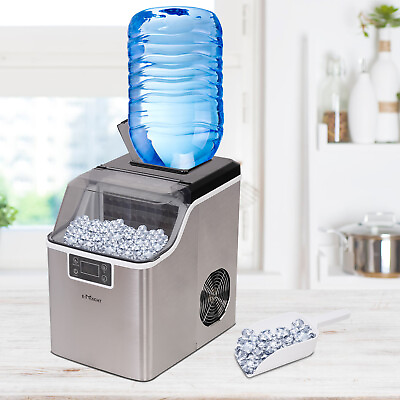 #ad E Macht 2 In 1 Countertop Ice Maker Self Cleaning 48.5Lbs 24H Party Portable $152.99