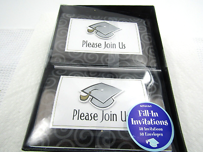 #ad Graduation Party Invitations 50 Count with Envelopes Celebration Fill In Info $12.00