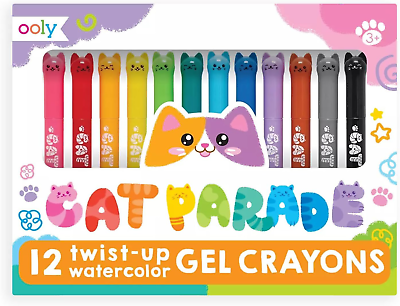 #ad Cat Parade Gel Crayons for Kids and Adults Set of 12 Rainbow Color Crayons for $27.44