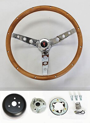 #ad 1969 1993 Pontiac GTO Firebird Grant Wood Chrome Steering Wheel Walnut 15quot; $229.95