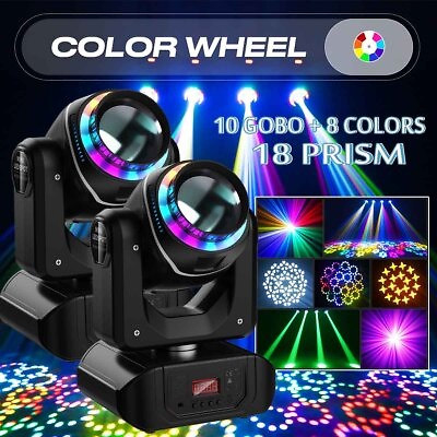 #ad 2x 150W 18 Prism LED Moving Head Stage Light RGBW DMX 10 Gobo Beam DJ Show Party $218.49