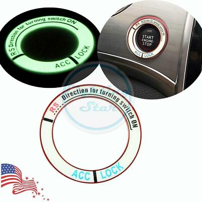 #ad Universal Fit Luminous Ignition Engine Start Cover Key Hole Ring Decal Sticker $7.99