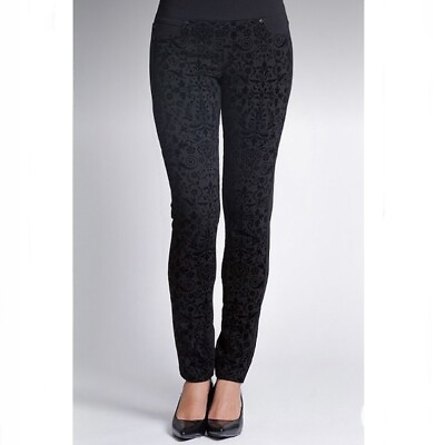 Liverpool Jeans Company Sienna Denim Leggings Black Damask Black Women’s 26 2 $29.99